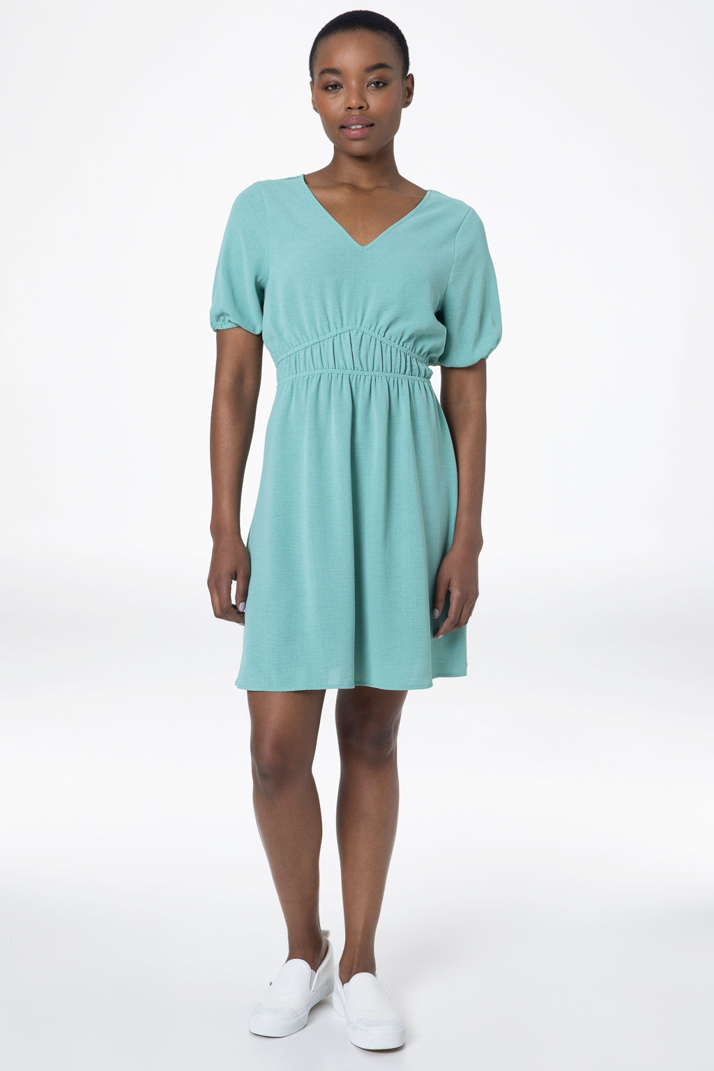 Fit And Flare V-Neck Dress _ 143346 _ Green