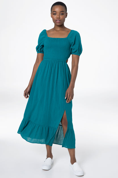Cutout Detail Dress _ 143333 _ Teal