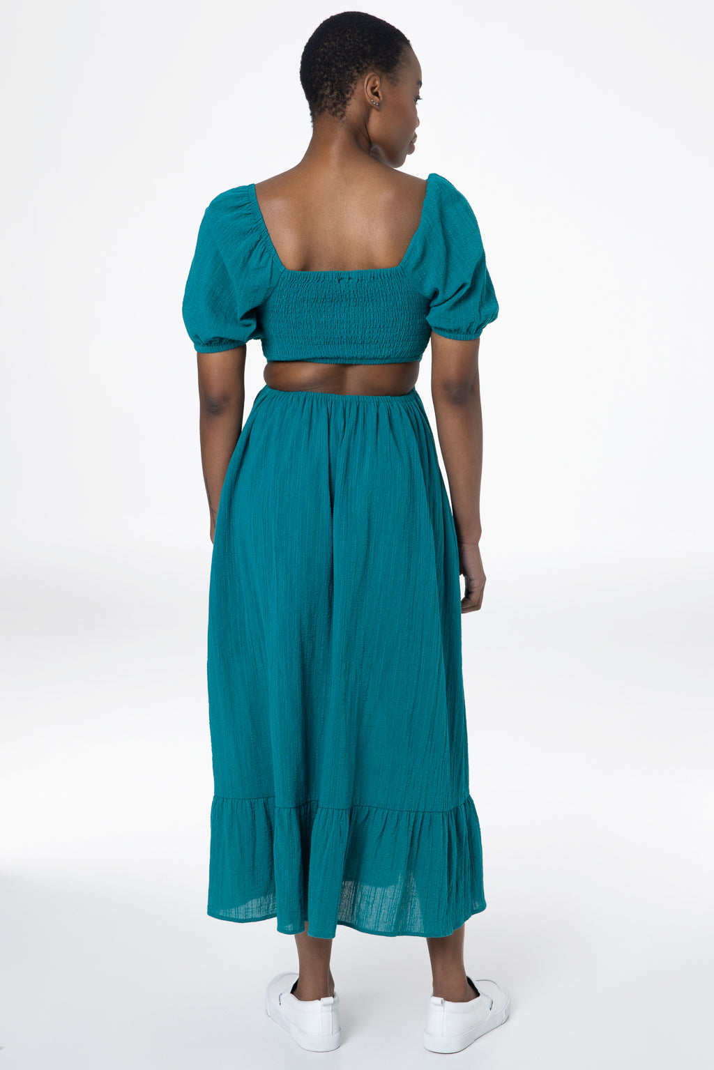 Cutout Detail Dress _ 143333 _ Teal