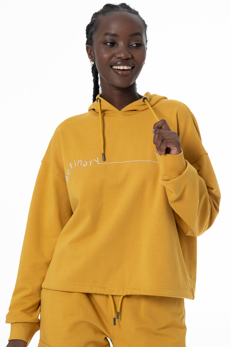 Cropped Hoodie _ 145634 _ Yellow