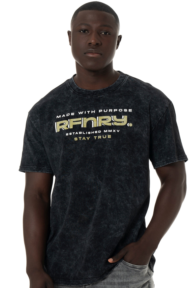 Statement Acid Wash T-Shirt _ 147309 _ Black
