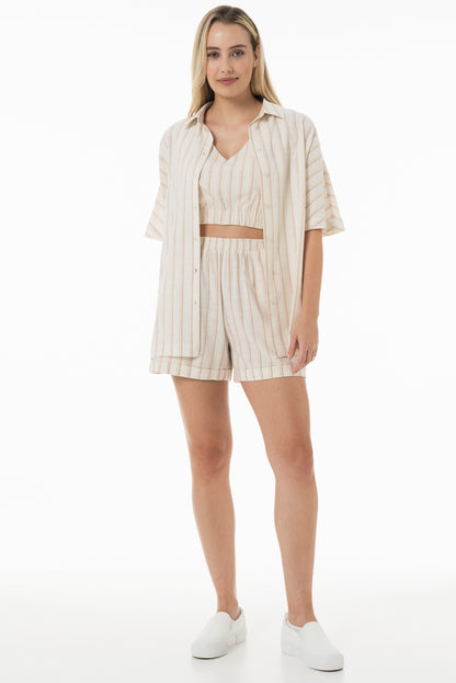 Stone striped V-neck bralette top