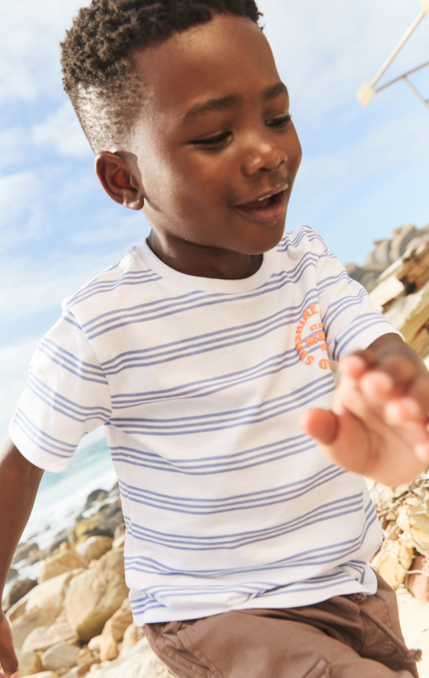 Boys Branded Tee _ 155769 _ Optic White