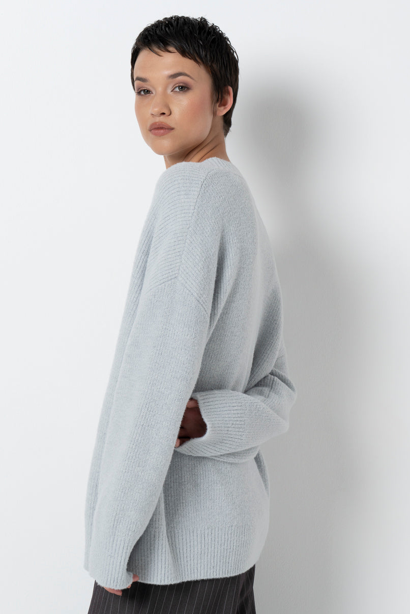 V-Neck Jumper _ 157530 _ Grey