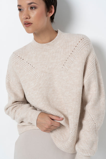 Hi-Neck Jumper _ 157532 _ Stone