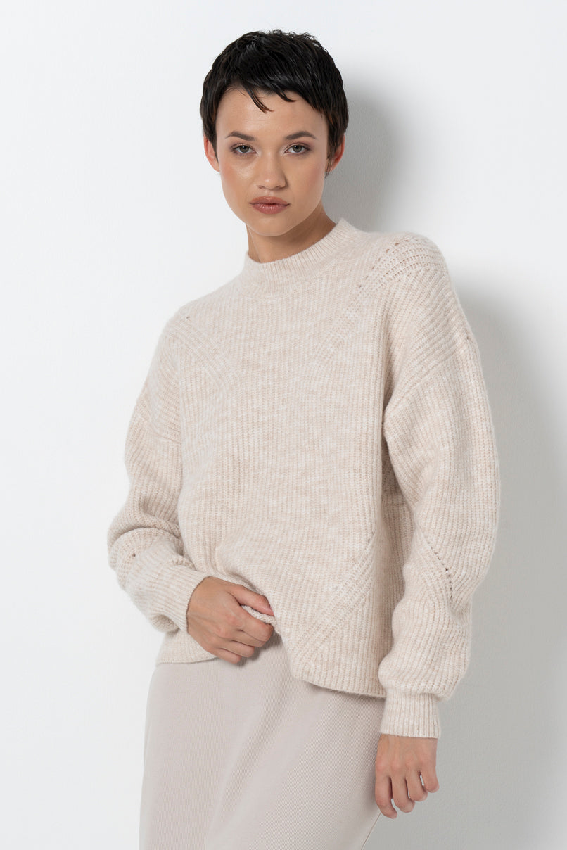Hi-Neck Jumper _ 157532 _ Stone