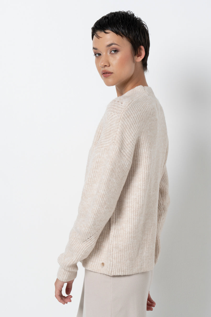 Hi-Neck Jumper _ 157532 _ Stone