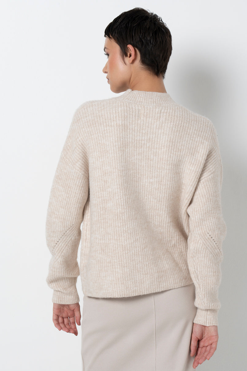 Hi-Neck Jumper _ 157532 _ Stone