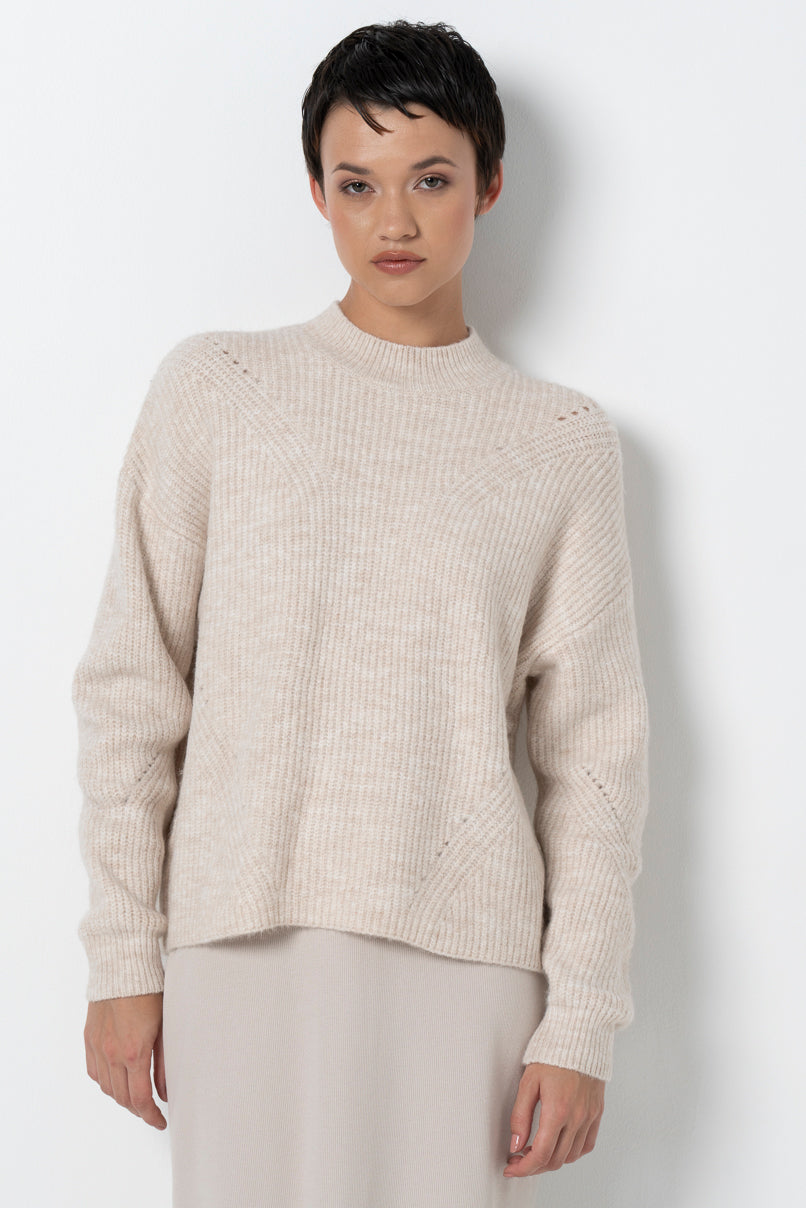 Hi-Neck Jumper _ 157532 _ Stone
