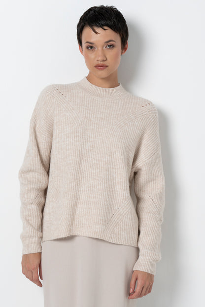 Hi-Neck Jumper _ 157532 _ Stone