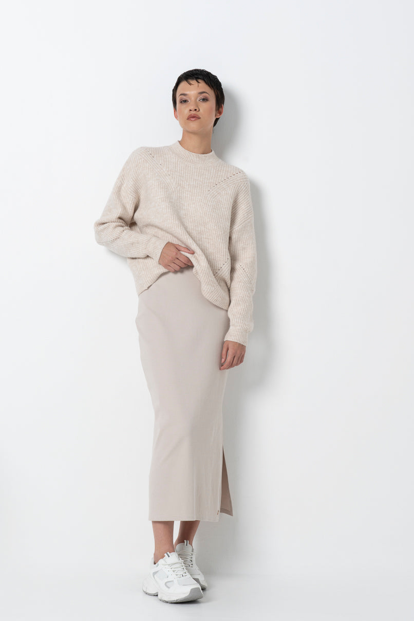 Hi-Neck Jumper _ 157532 _ Stone