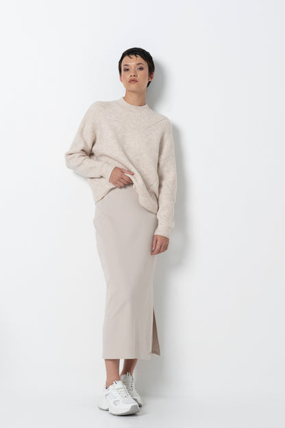 Hi-Neck Jumper _ 157532 _ Stone