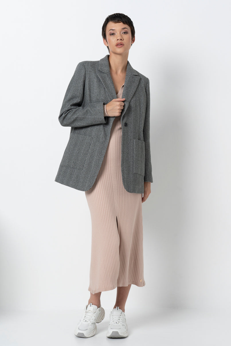 Boyfriend Blazer _ 157745 _ Charcoal