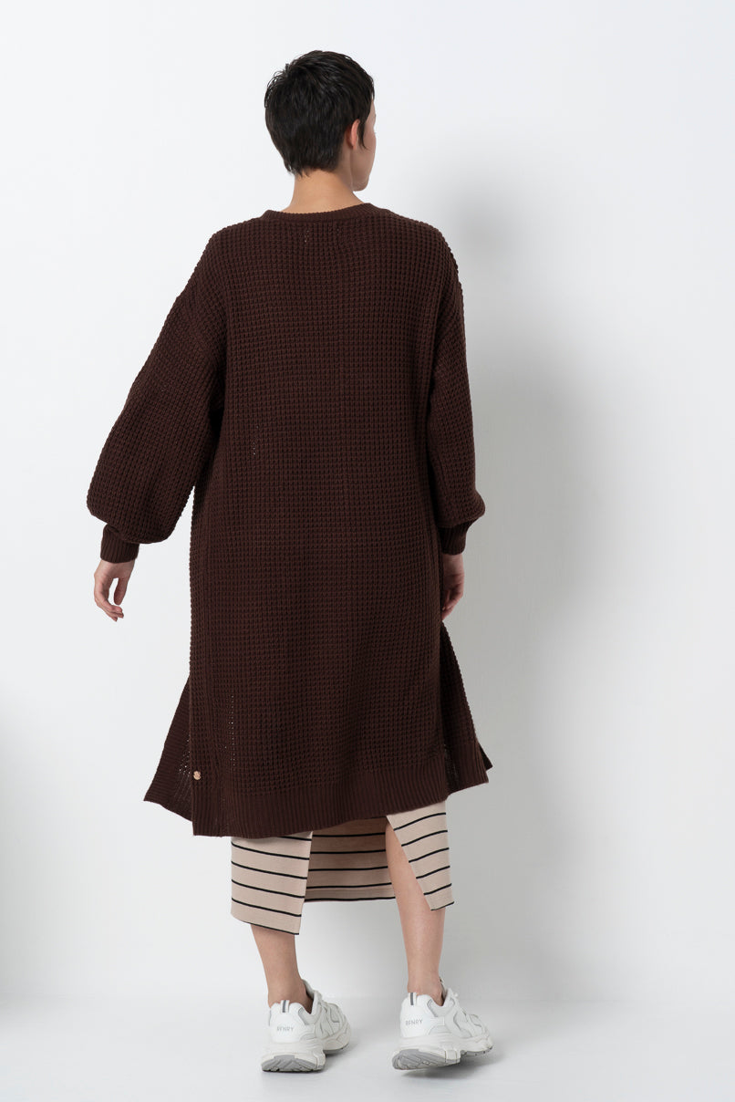 Waffle Cardigan _ 157554 _ Chocolate