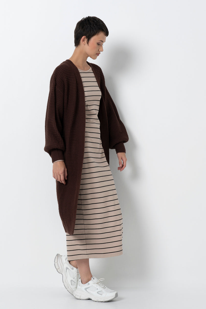Waffle Cardigan _ 157554 _ Chocolate