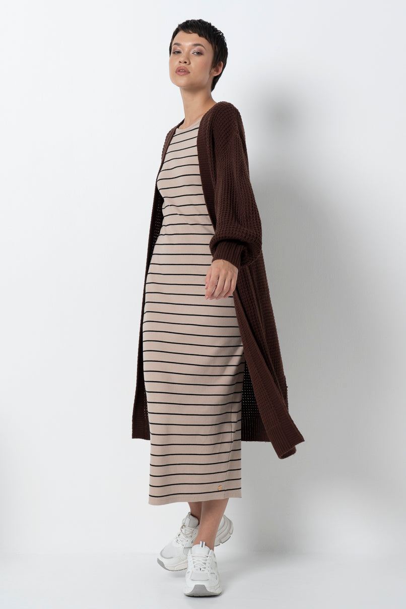 Waffle Cardigan _ 157554 _ Chocolate