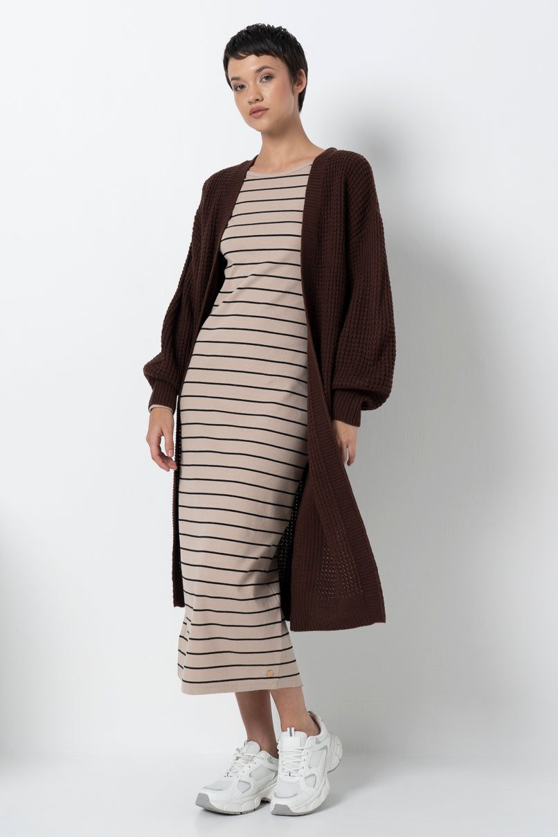 Waffle Cardigan _ 157554 _ Chocolate