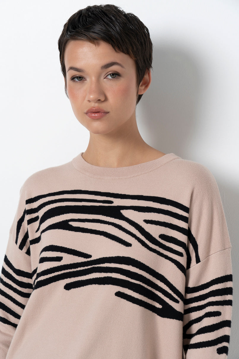 Jacquard Jumper _ 157536 _ Stone