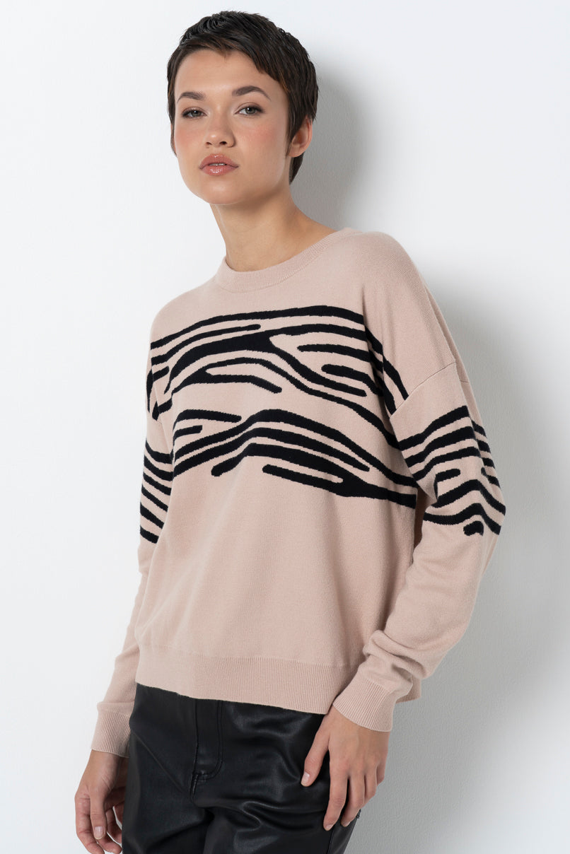 Jacquard Jumper _ 157536 _ Stone
