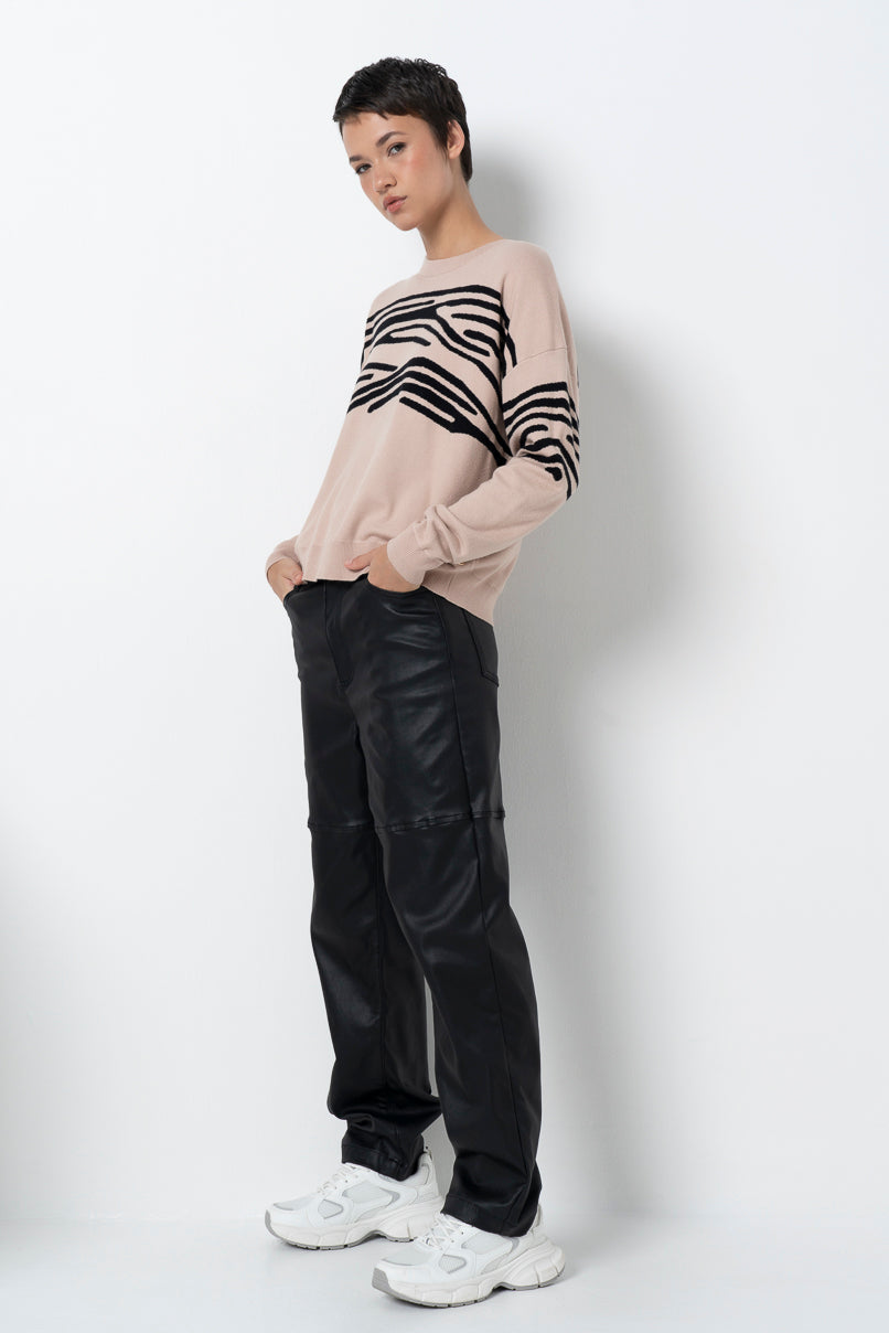 Jacquard Jumper _ 157536 _ Stone