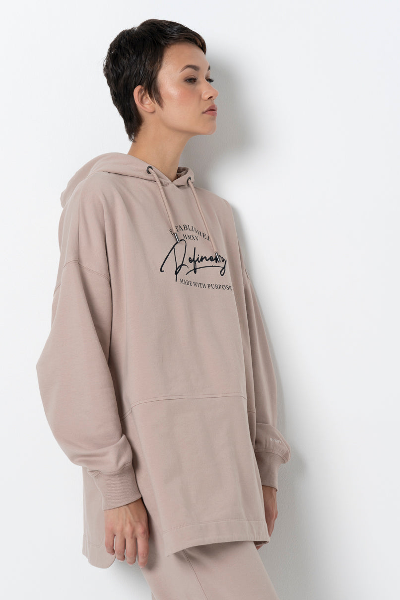Long Length Hoodie _ 157930 _ Biscuit
