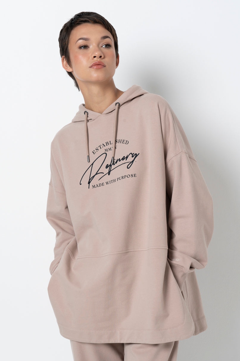 Long Length Hoodie _ 157930 _ Biscuit