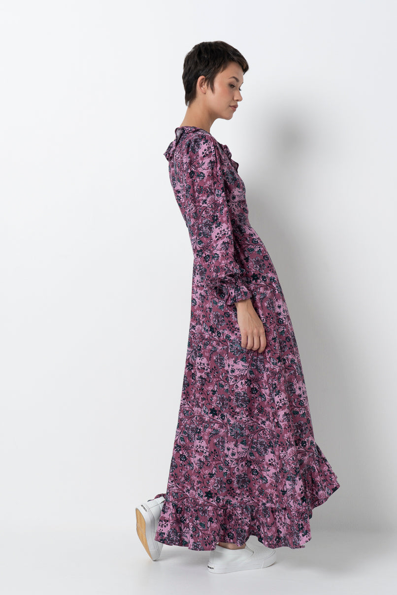 Wrap Hi - Low Dress _ 157888 _ Mauve
