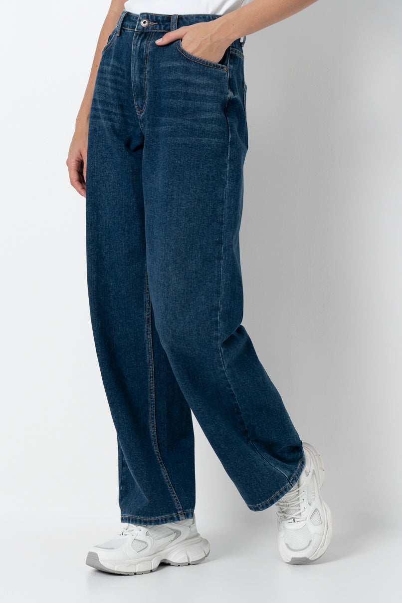 Rf16 Wide Leg High Rise Jeans _ 156576 _ Dark Wash