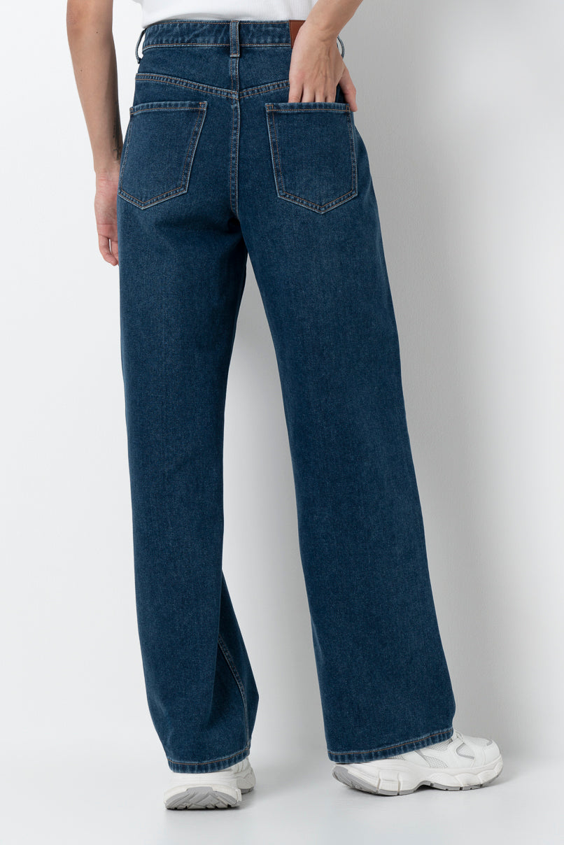 Rf16 Wide Leg High Rise Jeans _ 156576 _ Dark Wash