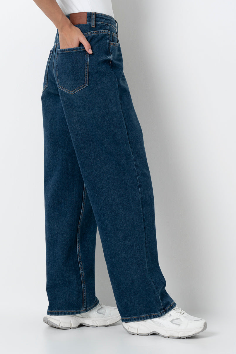 Rf16 Wide Leg High Rise Jeans _ 156576 _ Dark Wash