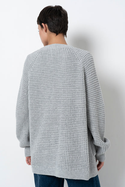 Waffle Cardigan _ 157523 _ Ice Mel