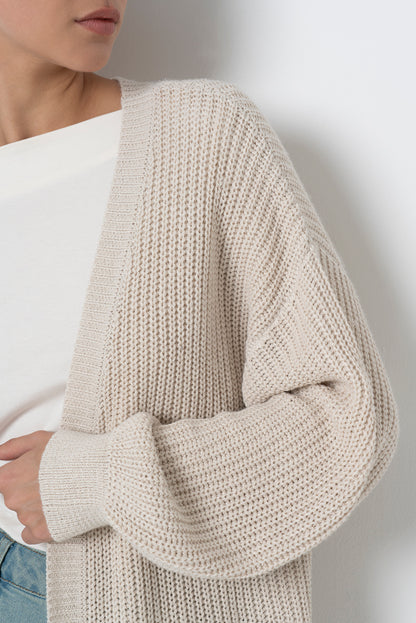 Long Knit Cardigan _ 157524 _ Nude