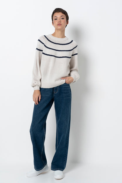 Striped Jumper _ 157540 _ Stone
