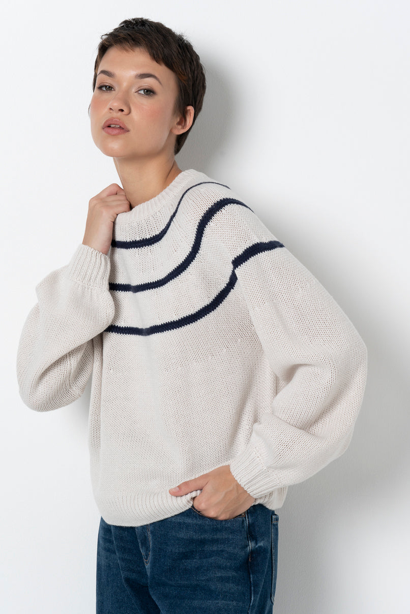Striped Jumper _ 157540 _ Stone