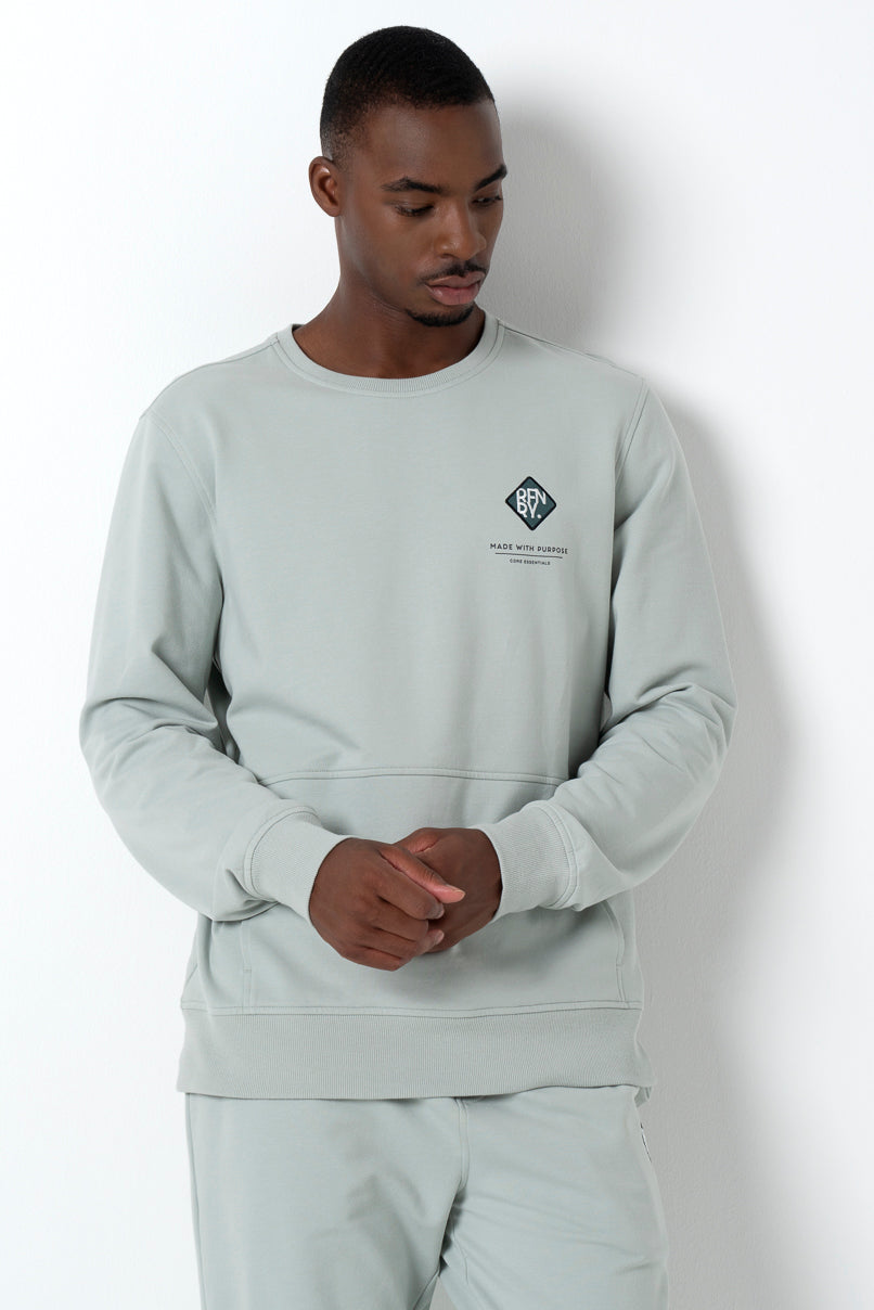 Badge Crewneck Sweater _ 158347 _ Mint