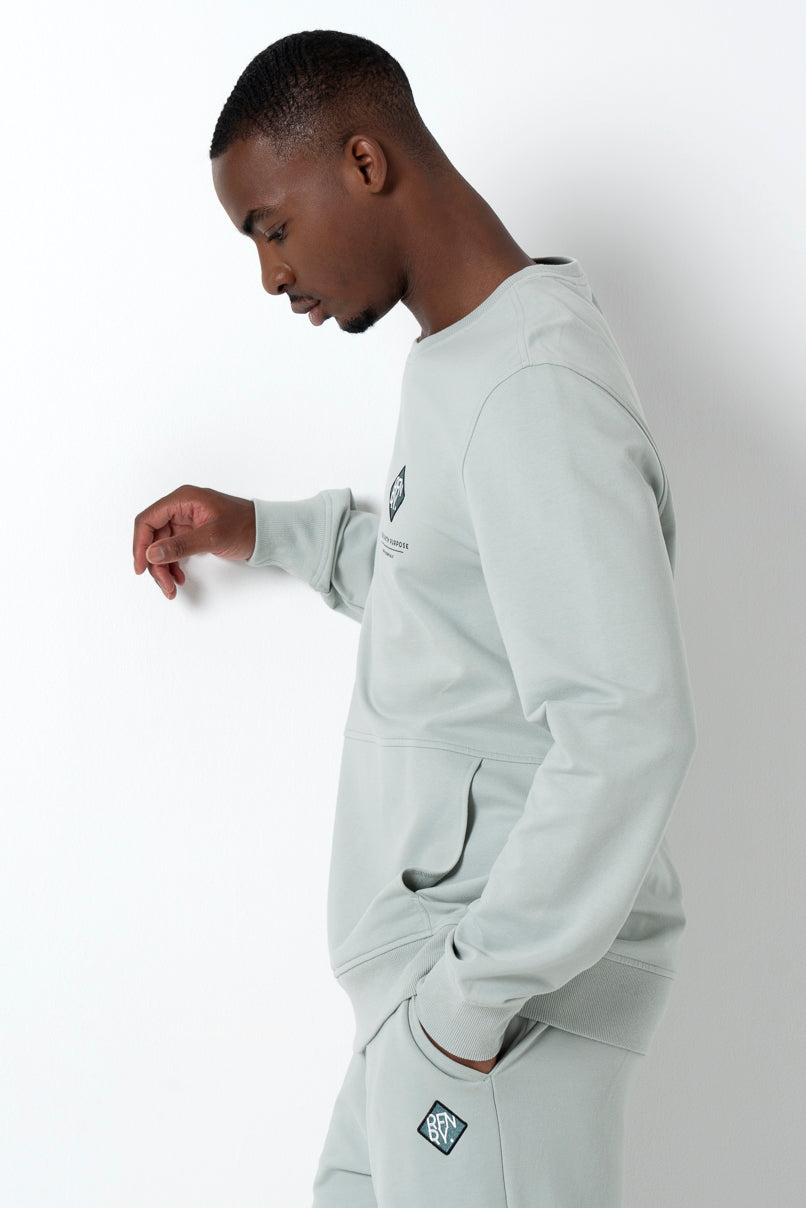 Badge Crewneck Sweater _ 158347 _ Mint