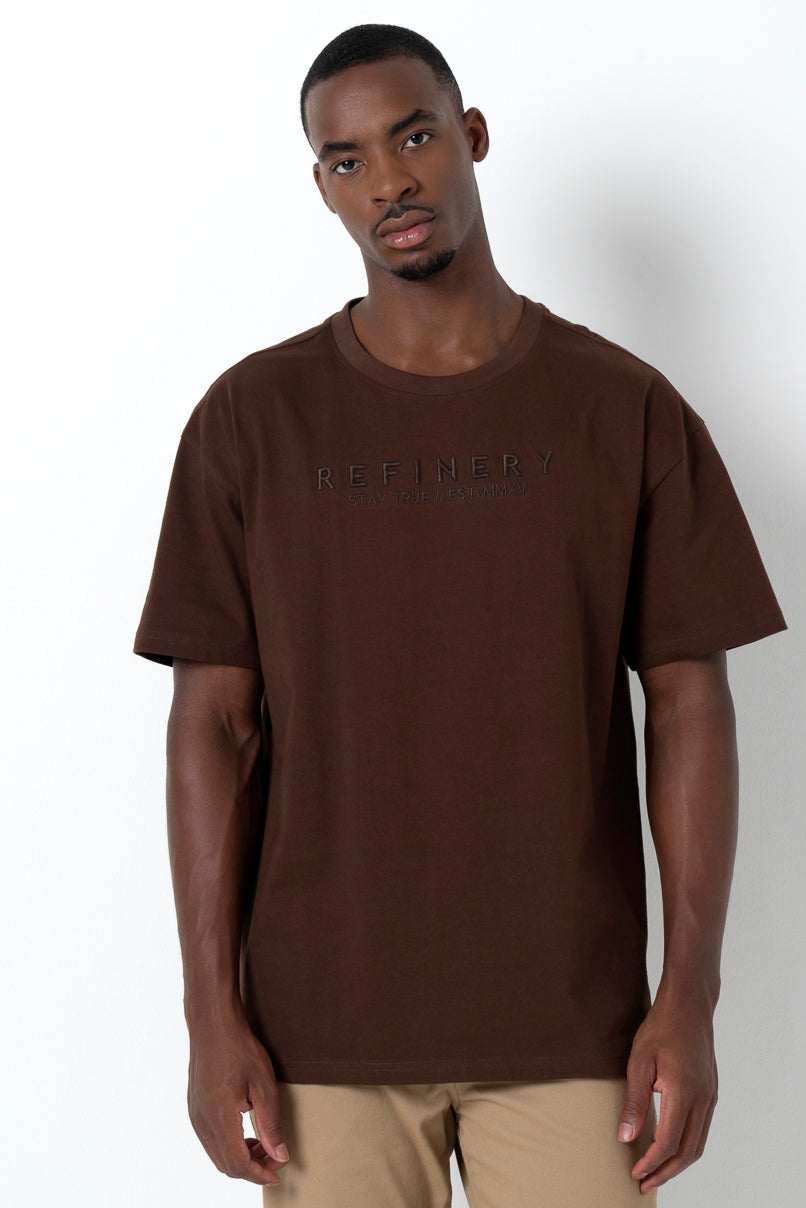 Embroidery T-Shirt _ 158812 _ Chocolate