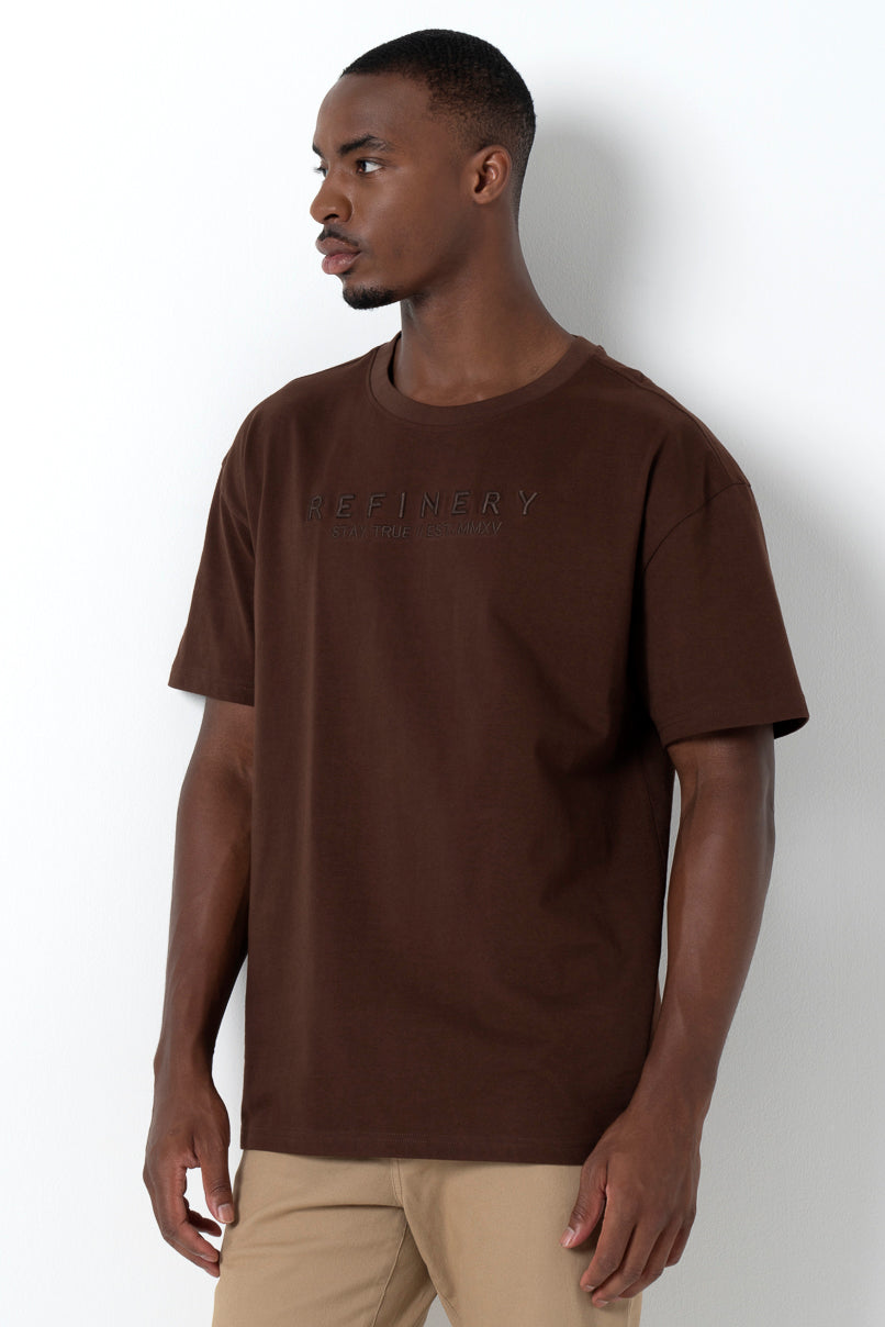 Embroidery T-Shirt _ 158812 _ Chocolate