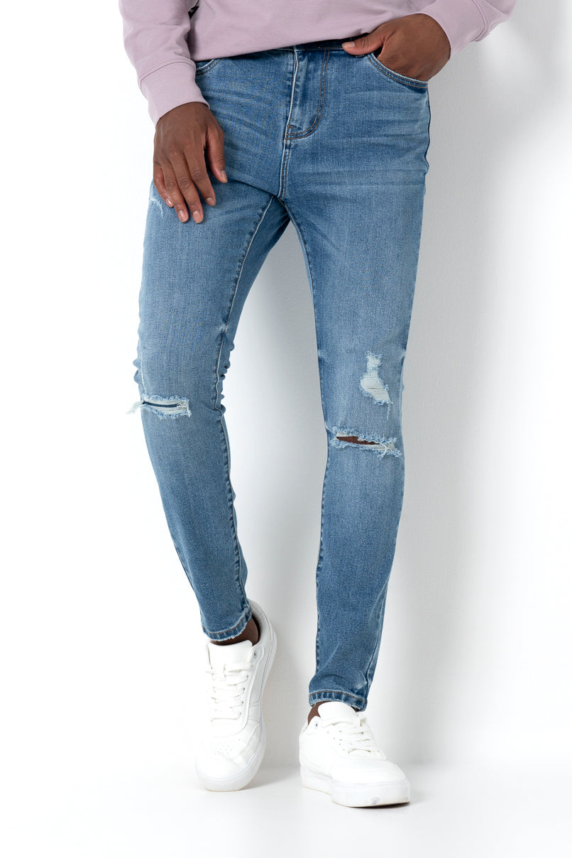 Rf10 Mid Wash Rip Super Skinny Jean _ 161631 _ Mid Wash