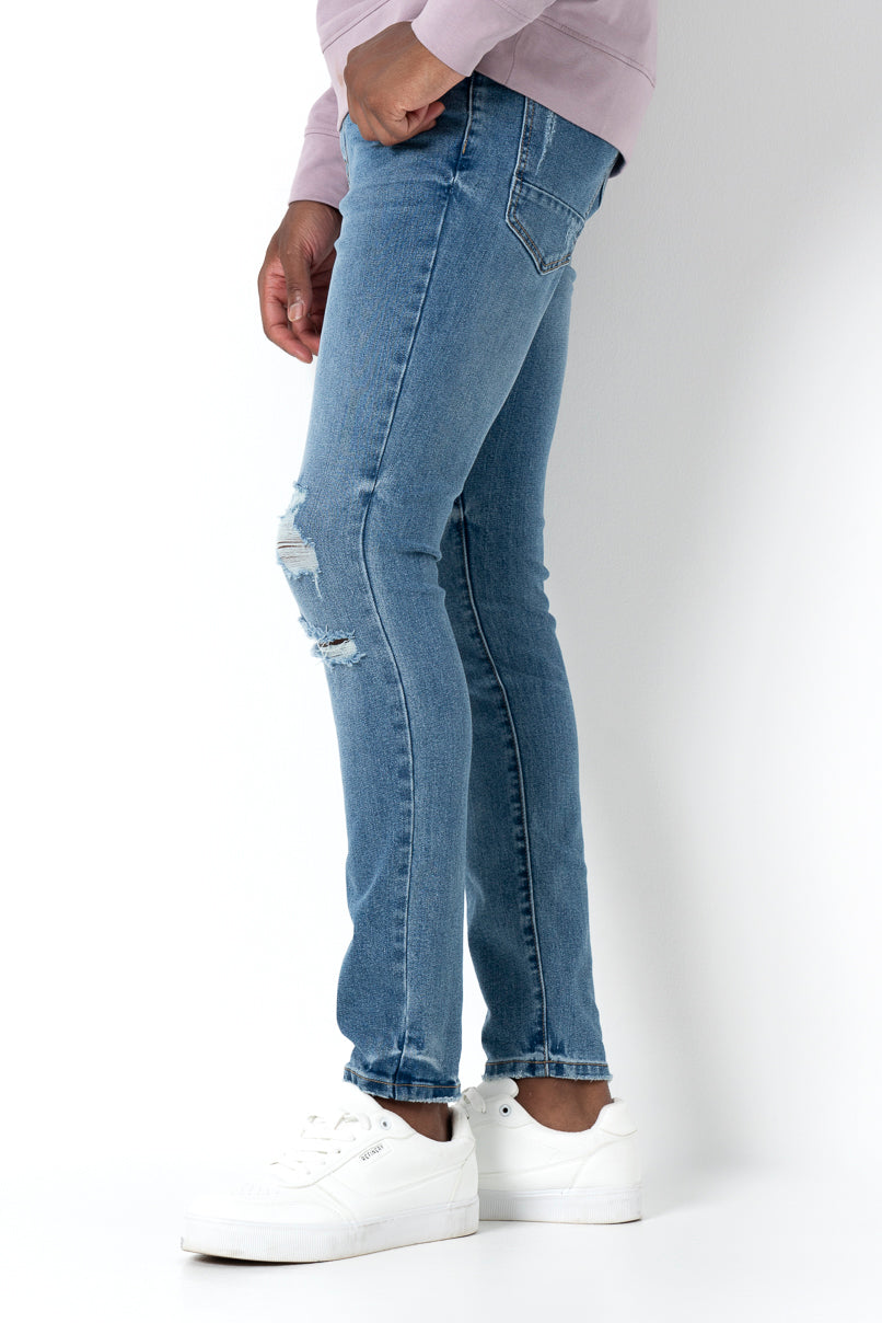 Rf10 Mid Wash Rip Super Skinny Jean _ 161631 _ Mid Wash