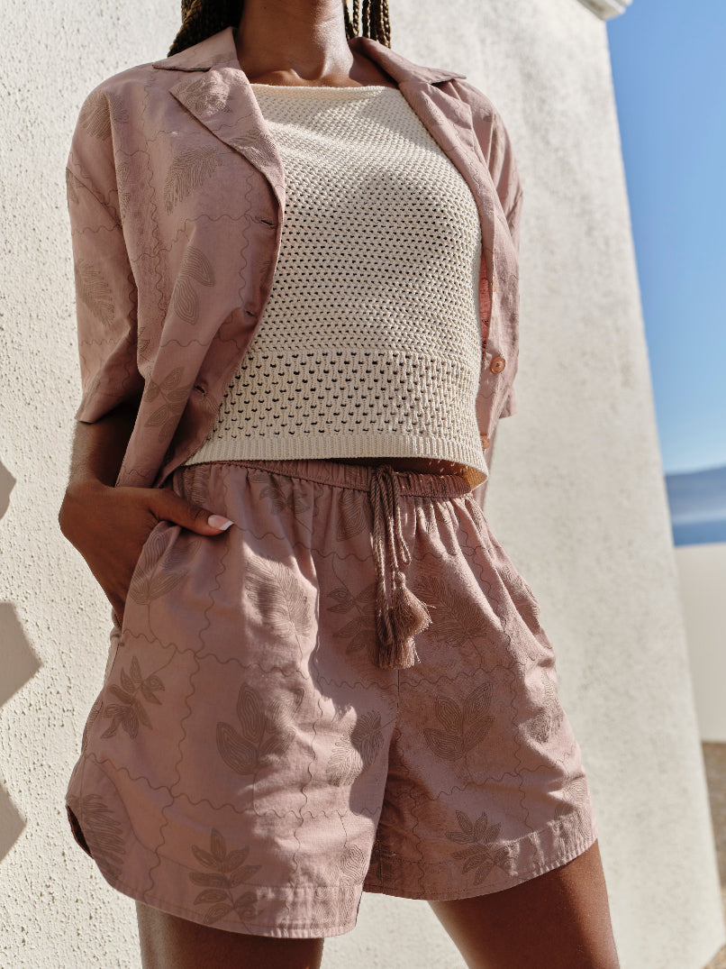 Crochet Square Neck Top _ 161627 _ Natural