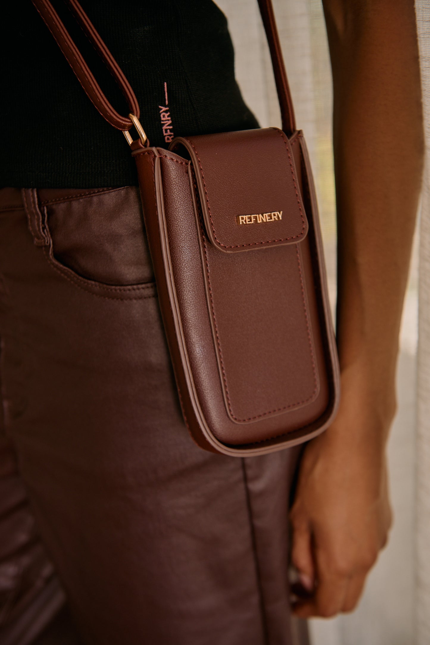 Stitched Bag _ 157375 _ Chocolate