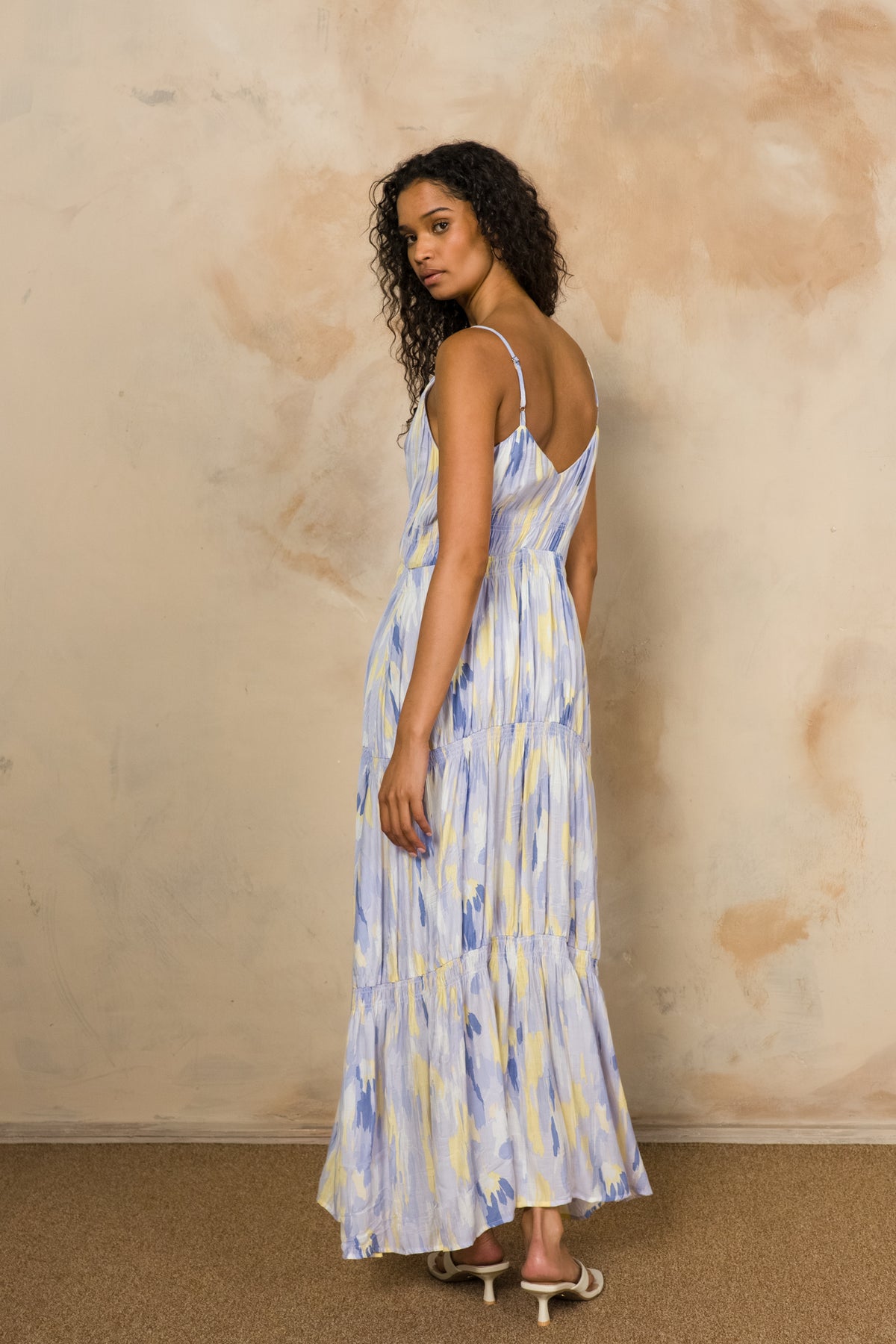 Shirring Detail Maxi Dress
