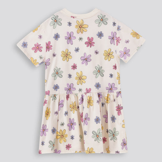 Girls Floral Drop Waist Dress