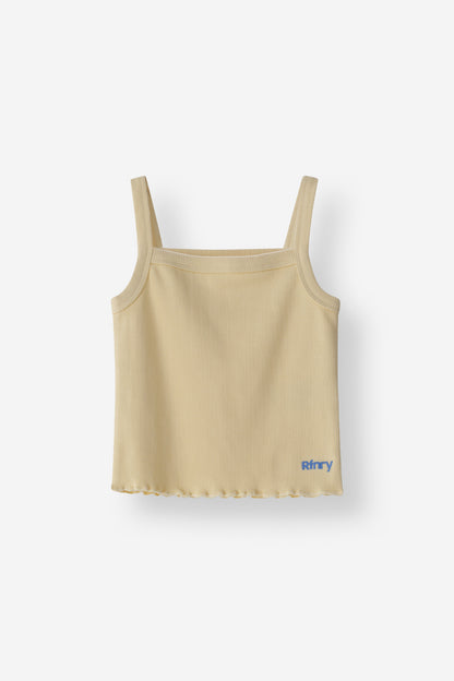 Fitted Ribbed Lettuce Hem Tank