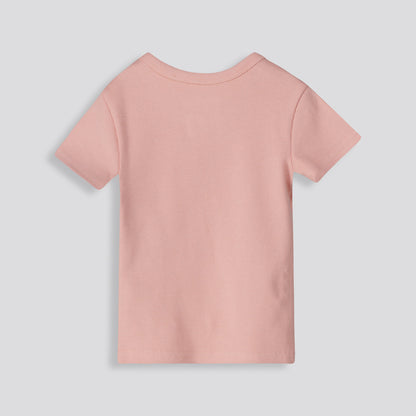 Girls Ribbed Tee Rose