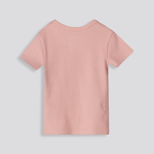 Girls Ribbed Tee Rose