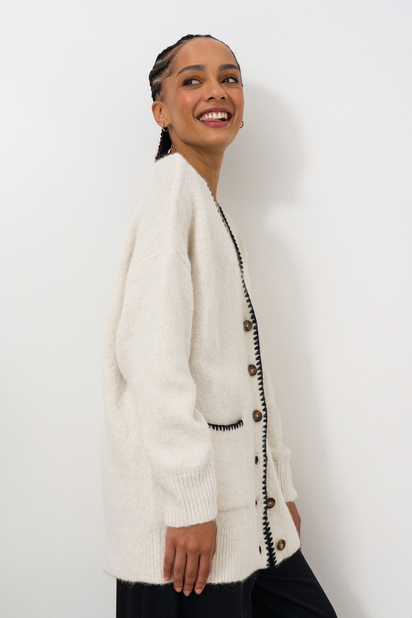 Contrast Stitch Cardigan