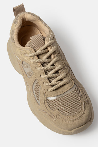 Chunky Mesh Suede Sneakers