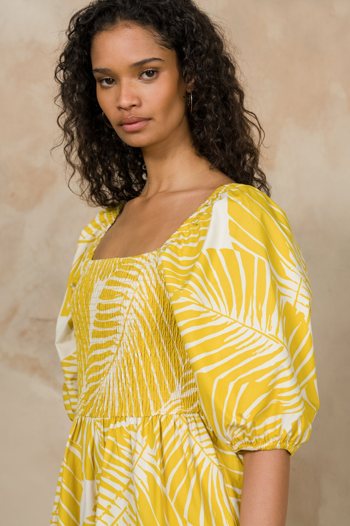 Square Neck Puff Sleeve Dress